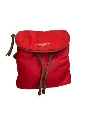 KARL LAGERFELD PARIS Red Cara Nylon Backpack